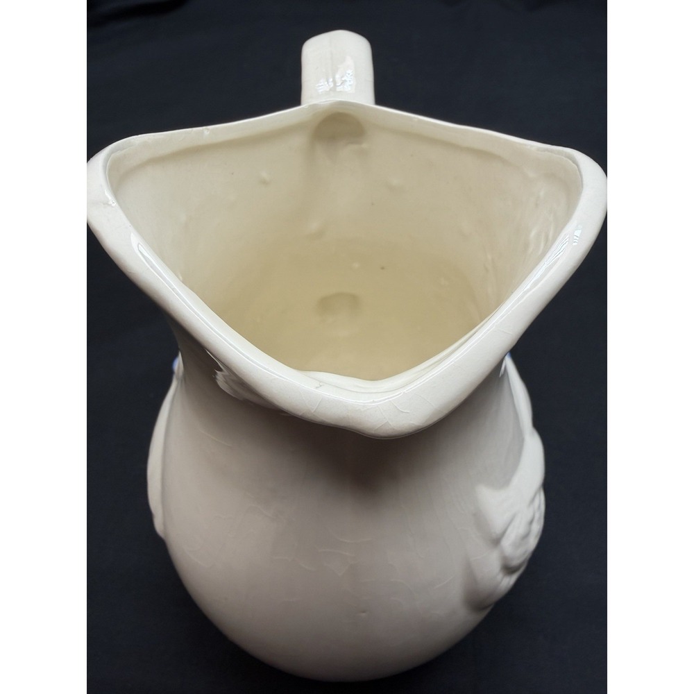 Vintage Otagiri Bowed Goose Pitcher Hand Painted White Geese 1983 Ceramic - Picture 9 of 14